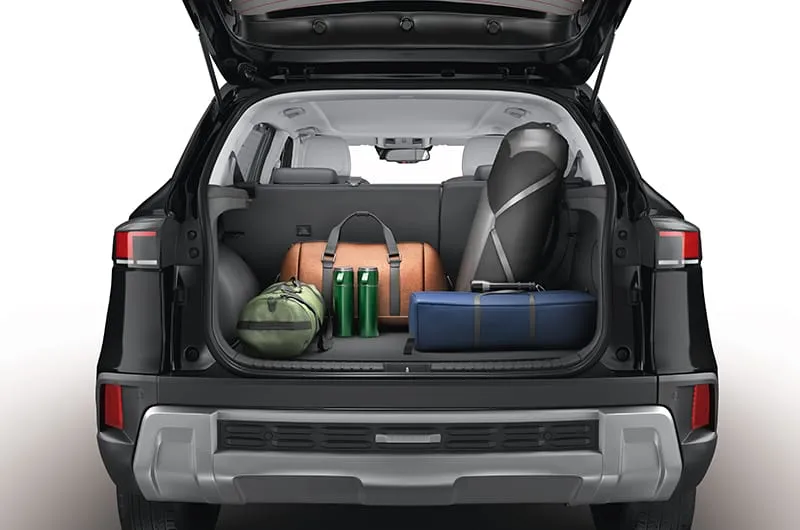 Hyundai Creta boot open with bags and a suitcase inside